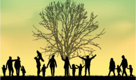 Rodina pod stromom rodinné konštelácie